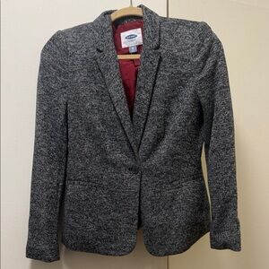 Old Navy Charcoal Blazer with Burgundy Lining